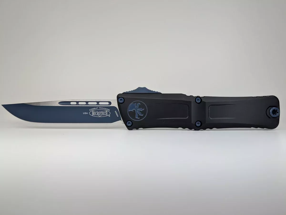 Microtech Combat Troodon Gen III S/E Black w/ Navy Blue Accents/Blade Out the Front Knife