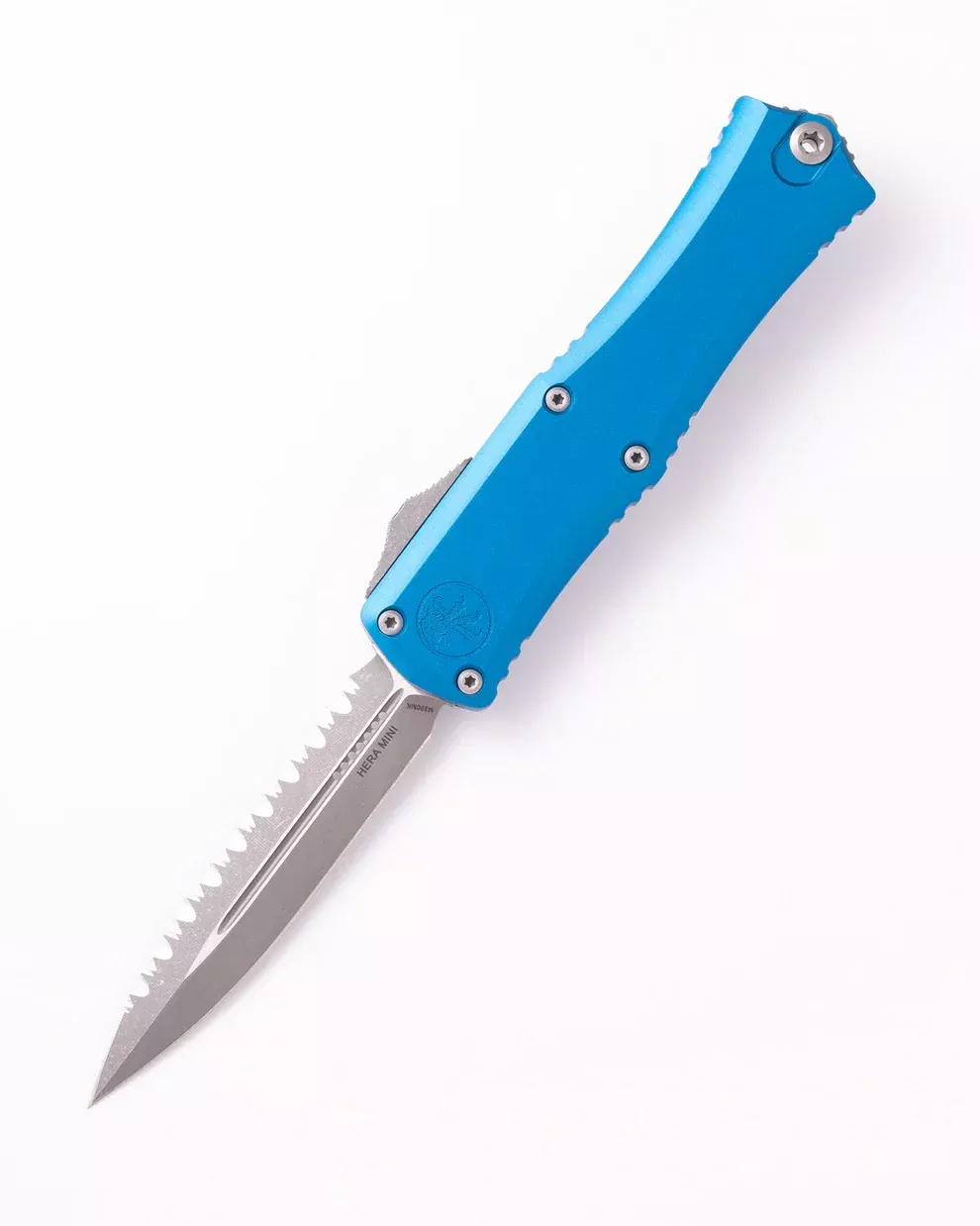 Microtech Hera II Mini D/E Serrated Blue Out the Front Knife