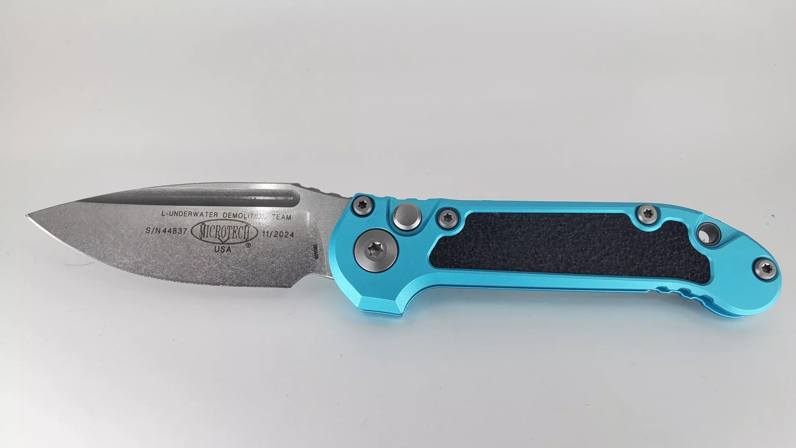 Microtech L.U.D.T. S/E Gen III Turquoise Apocalyptic Auto Folding Knife
