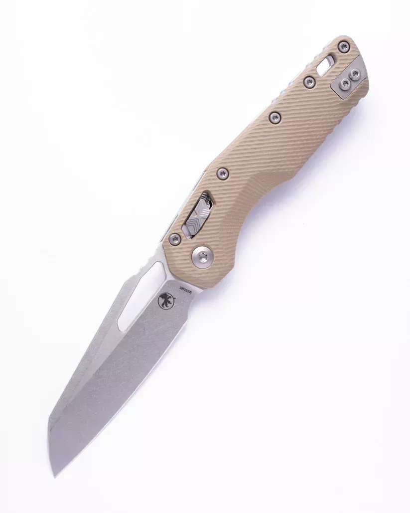 Microtech MSI S/E Fluted G-10 Tan Ram Lock Folding Knife
