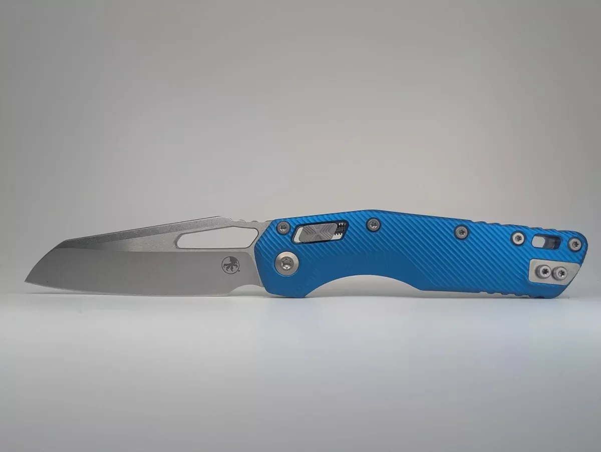 Microtech MSI S/E (Single Edge) Fluted Blue Stonewash Partial Serrated