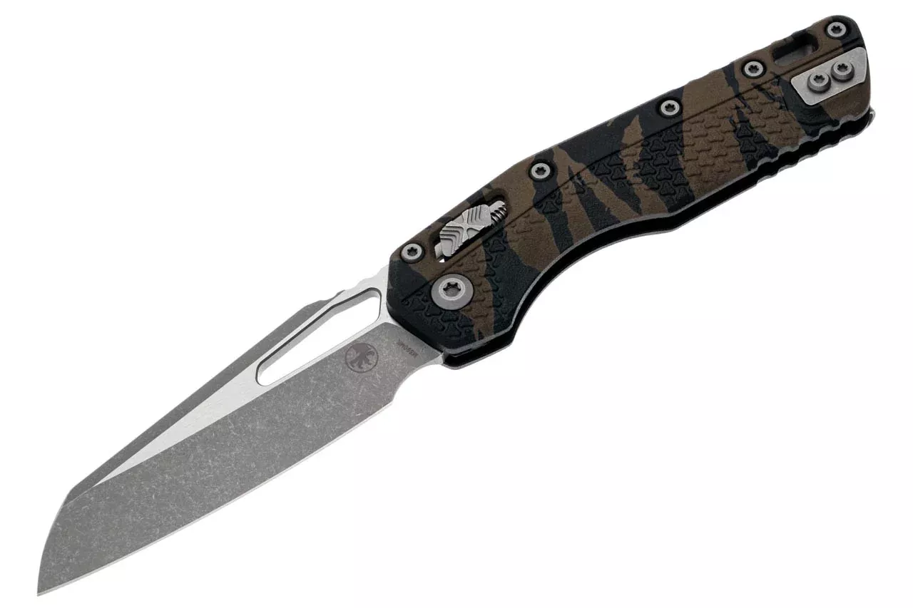 Microtech MSI S/E Tri-Grip Polymer Tiger Camo Apocalyptic RAM-LOCK Folding Knife