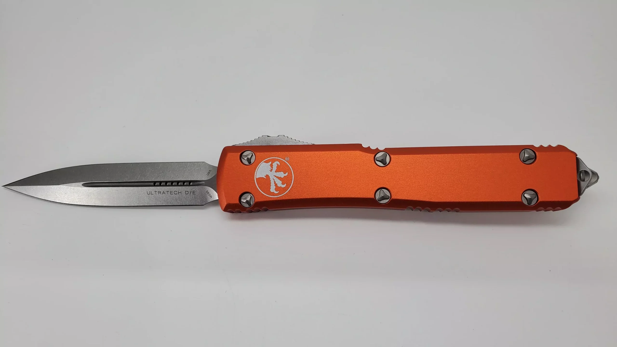 Microtech Ultratech D/E Orange Satin Out the Front Knife