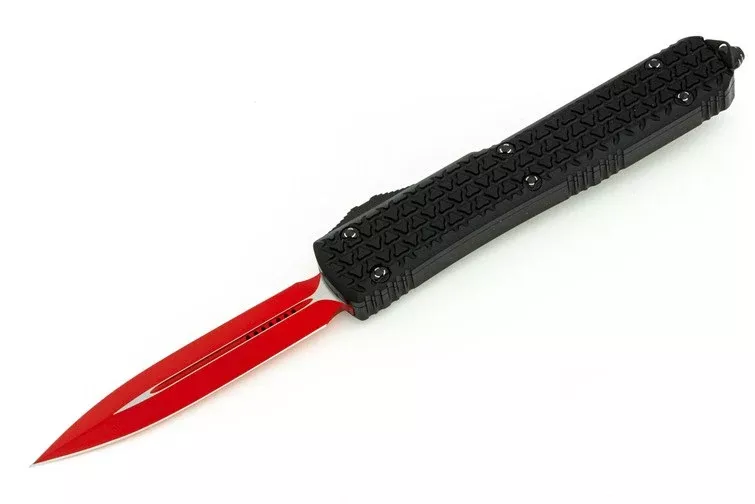 Microtech Ultratech D/E Tri-Grip Sith Lord Red Standard Out the Front