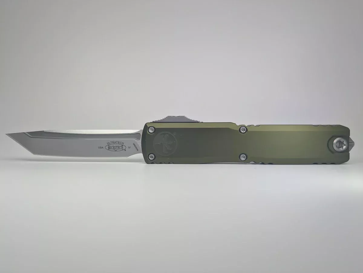 Microtech Ultratech Tanto Gen IV OD Green Stonewash Out the Front Knife