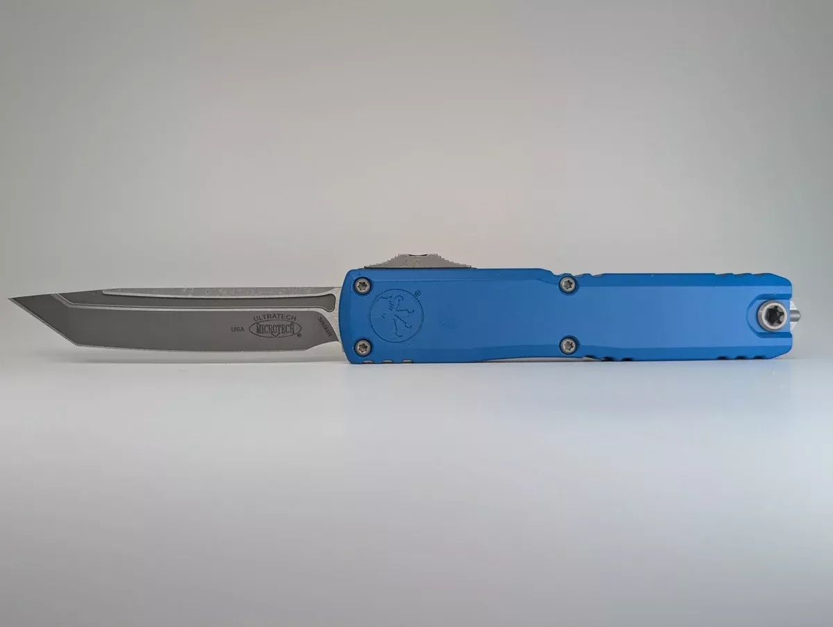 Microtech Ultratech ZBP T/E Blue Apocalyptic Out the Front Knife