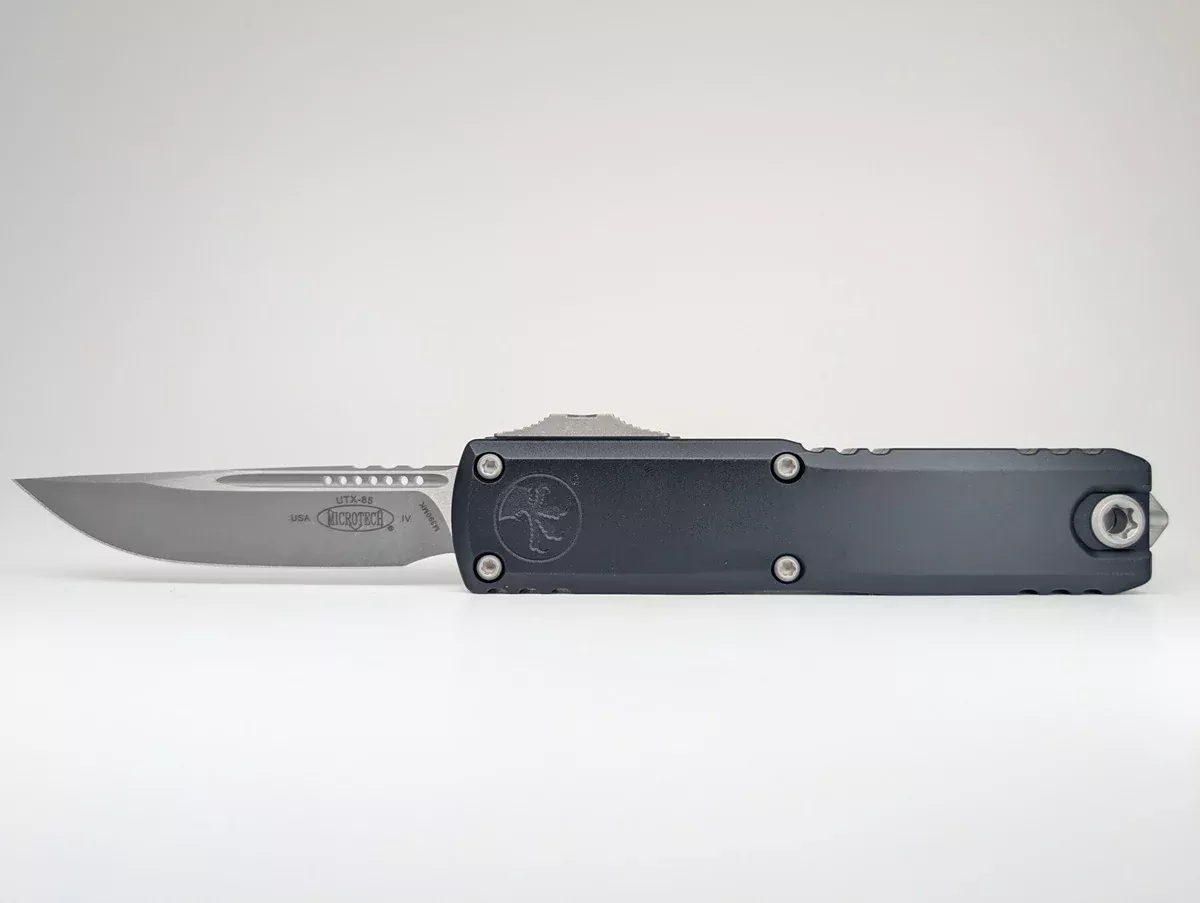 Microtech UTX-85 S/E Gen IV Black Apocalyptic Out the Front Knife