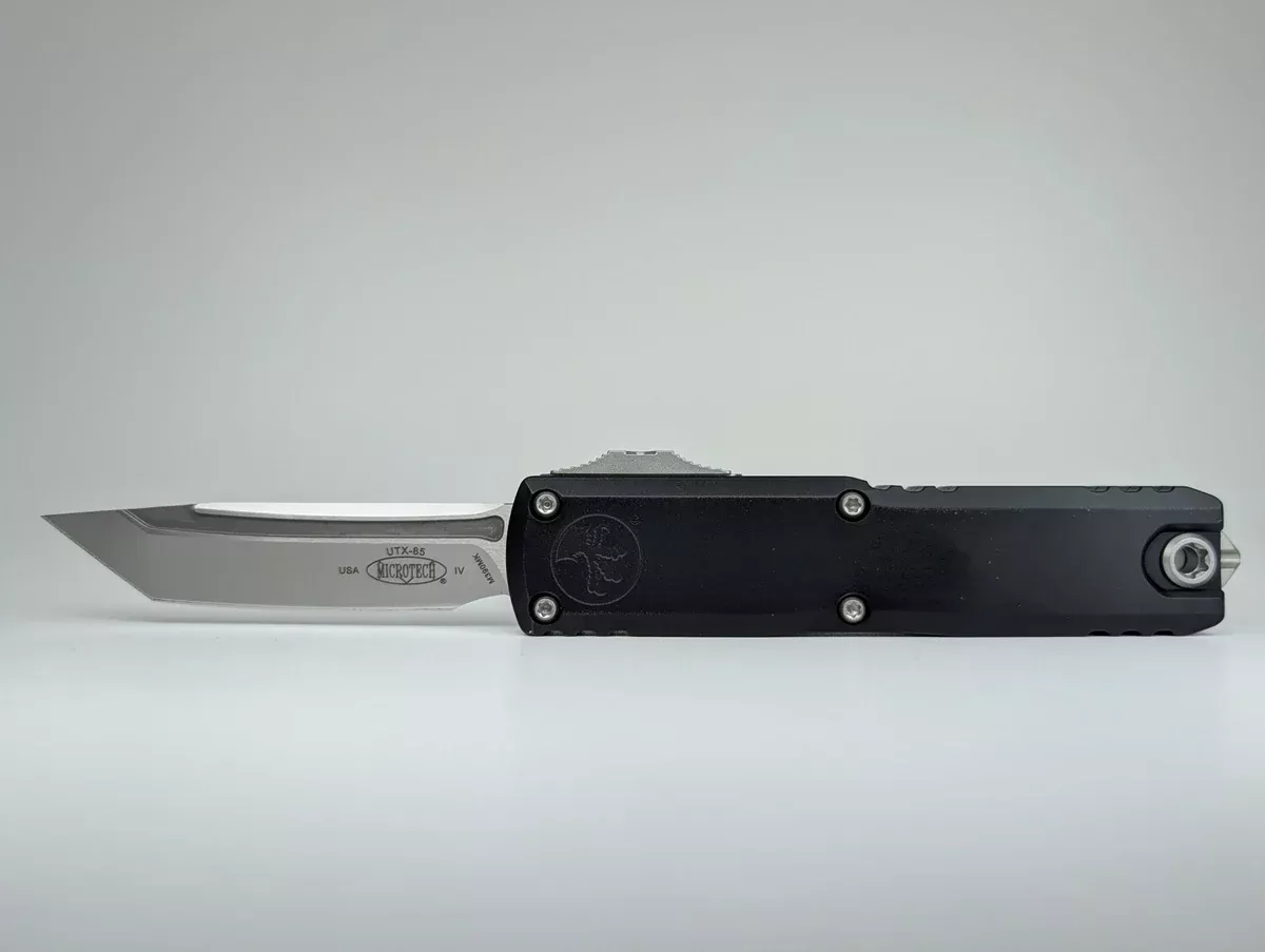 Microtech UTX-85 T/E Gen IV Black Stonewash Out the Front Knife