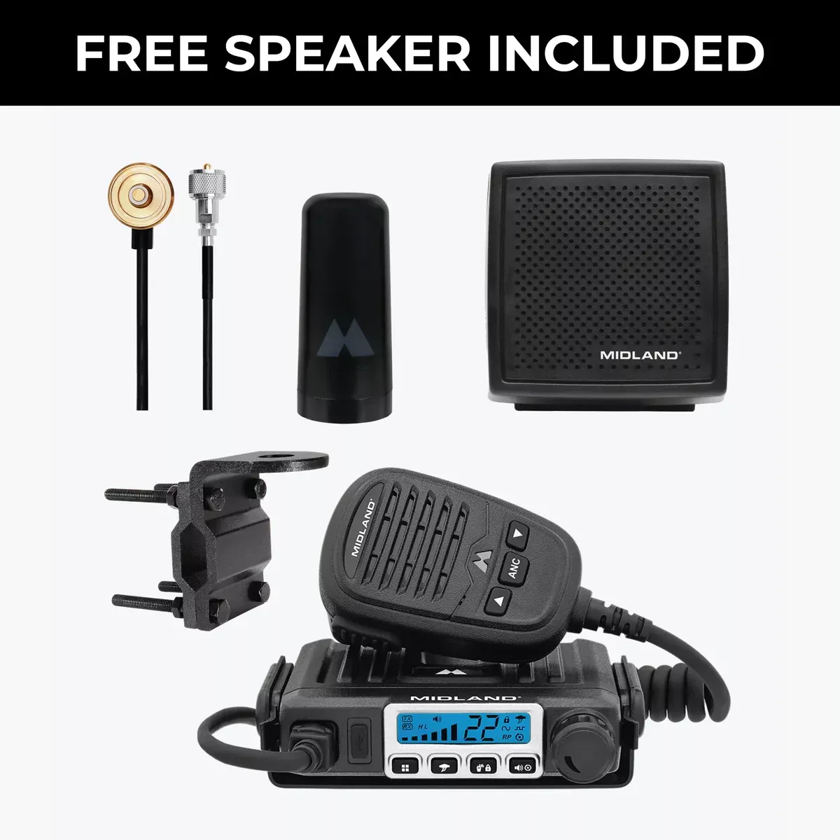 Midland GMRS MXT115AGR - 15-Watt Harvest Bundle
