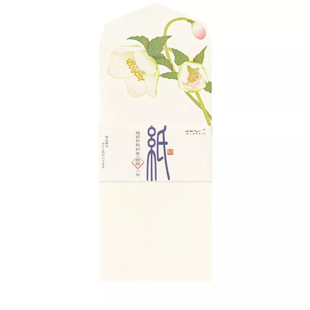 Midori Envelope 150 Four Designs Christmas Rose