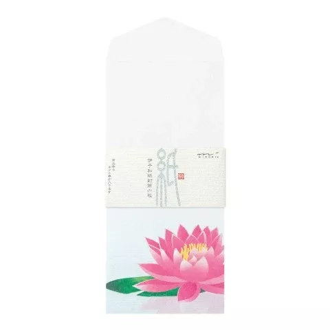 Midori Envelope 176 Silk-Printing Water Lily Reflection