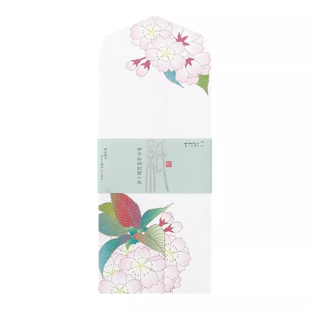 Midori Envelopes Silk-Printing Ball Shaped Cherry Blossom