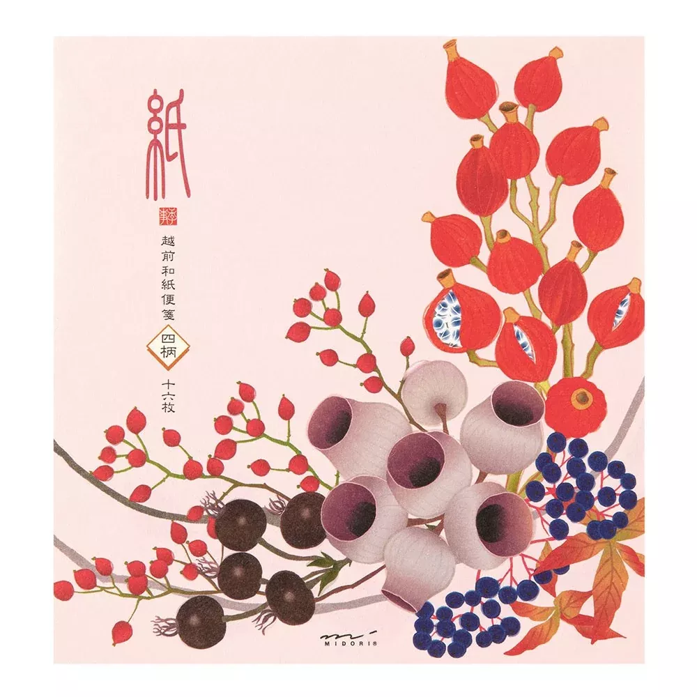 Midori Letter Pad 177 Four Designs Autumn Wreath