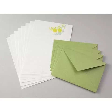 Midori Letter Set 461 Press Bouquet Yellow