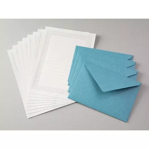 Midori Letter Set 463 Press Frame Blue