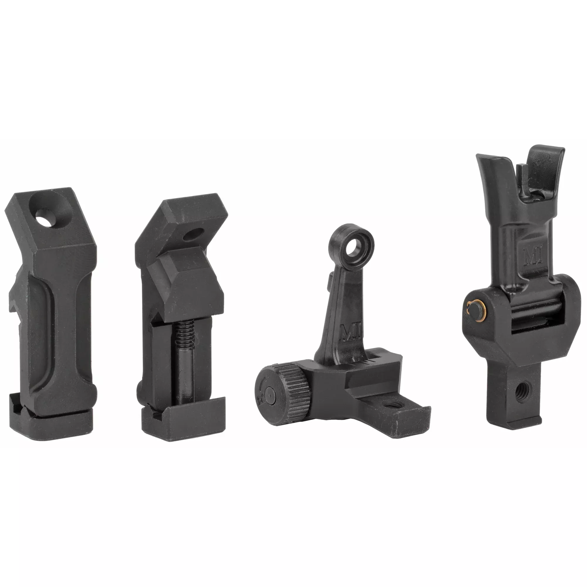 Midwest Industries Combat Rifle 45° Offset Front/Rear Iron Sight Set, Flip-Up, MI-CRS-OSS