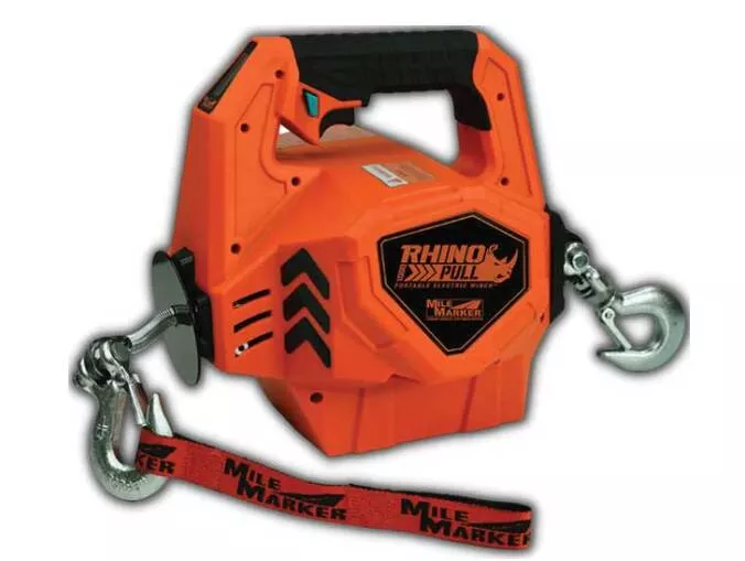 Mile Marker Rhino Pull 1000 LB Portable Electric Winch, 24V• 71-1000