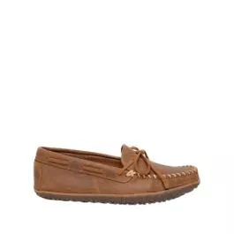 Minnetonka Men's Moosehide Fleece Moccasin - Natural - 9