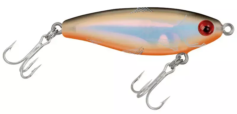 MirrOdine Mini Twitchbait Blk/bone Bk, Orange Belly, Silver Lum.
