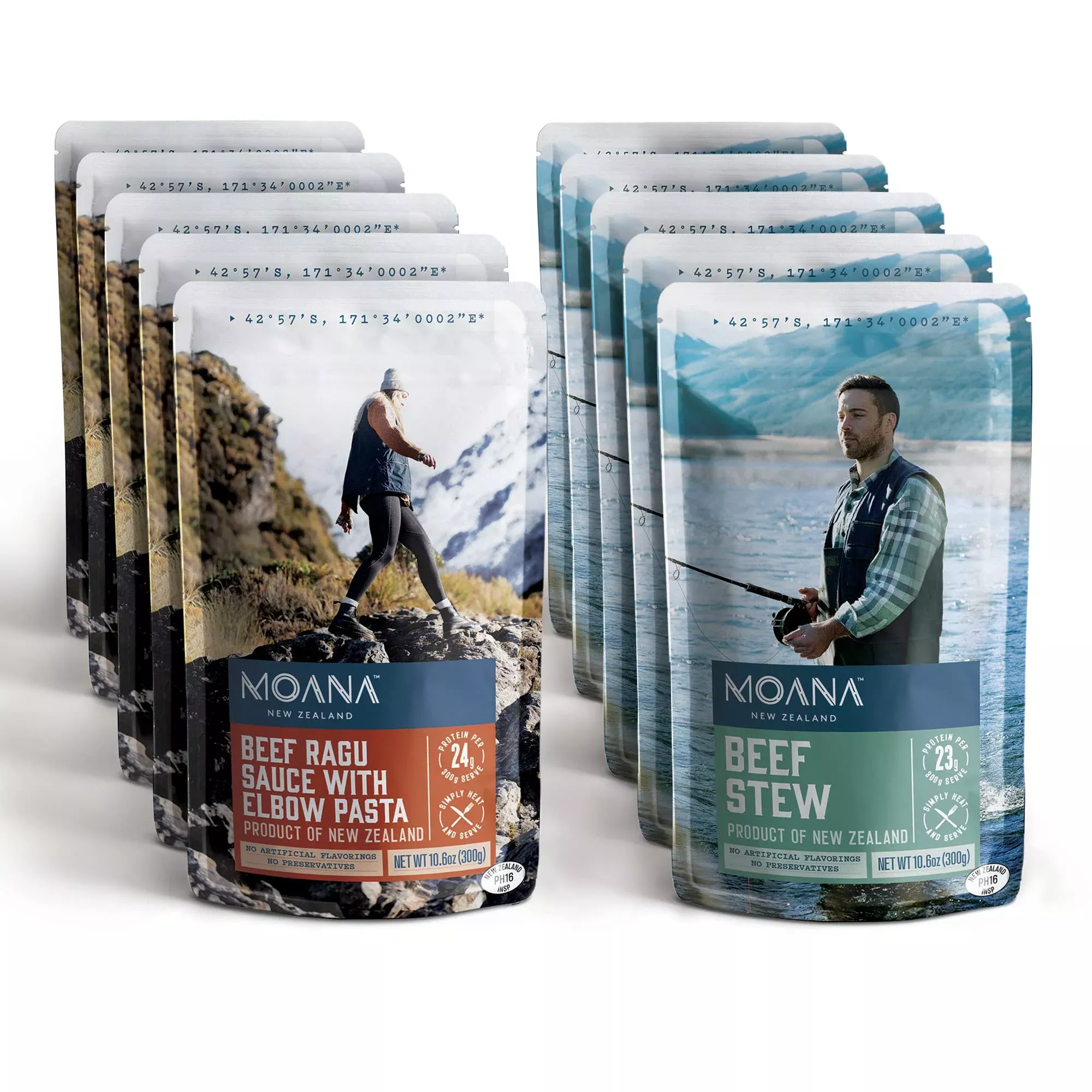 Moana - Beef Ragu Sauce with Pasta Pouch - 5 Pack + Beef Stew Pouch - 5 Pack