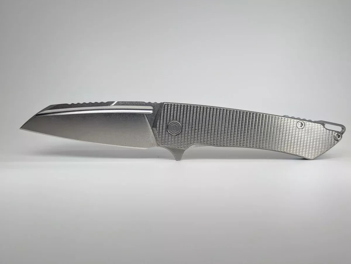 Mojave Raw Ti (CPM S90V | Stonewash | Grenade Handle) Framelock Folding Knife #945