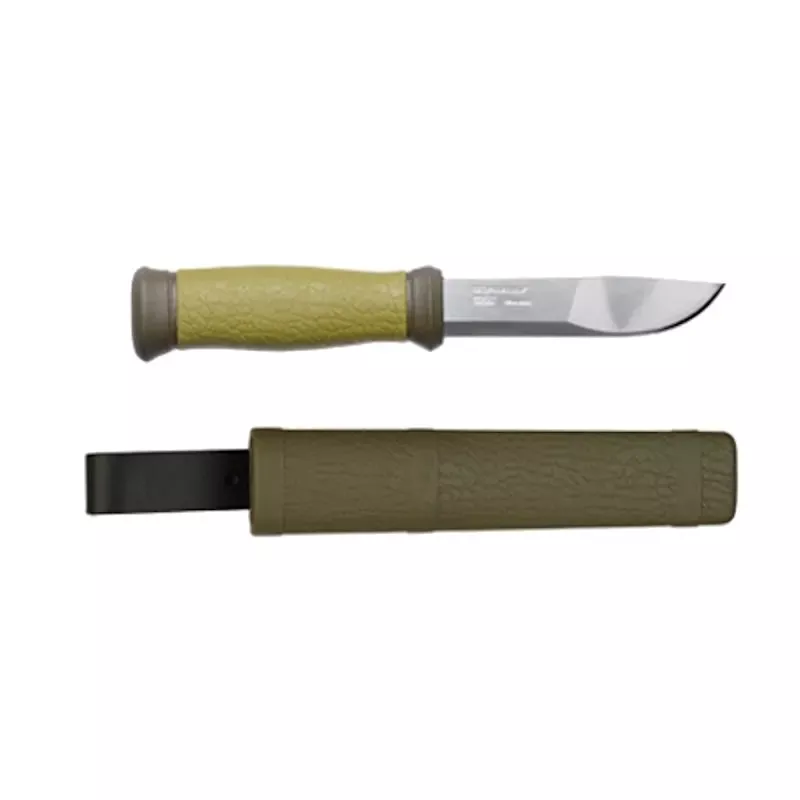 Mora 2000 Utility Knife Rubber Handle OD Green 4.3"