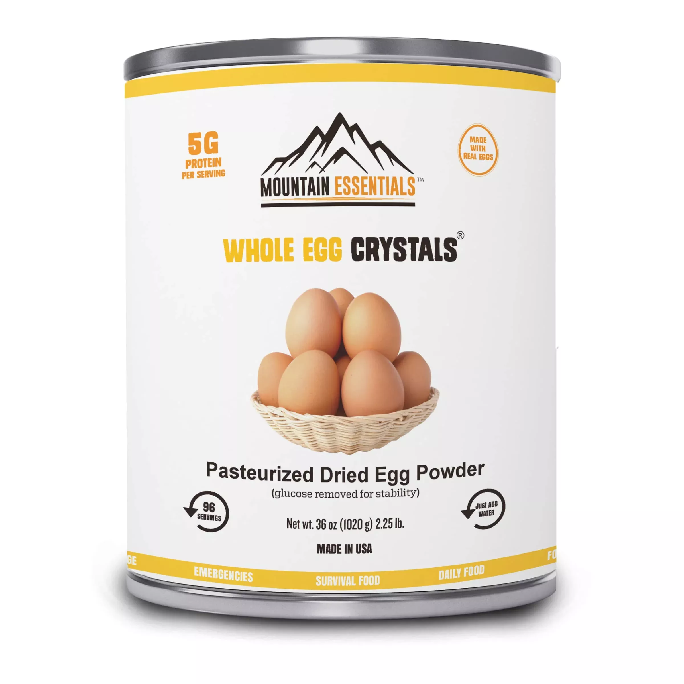 Mountain Essentials Dehydrated Whole Powdered Egg Crystals 2.25 Lb Can