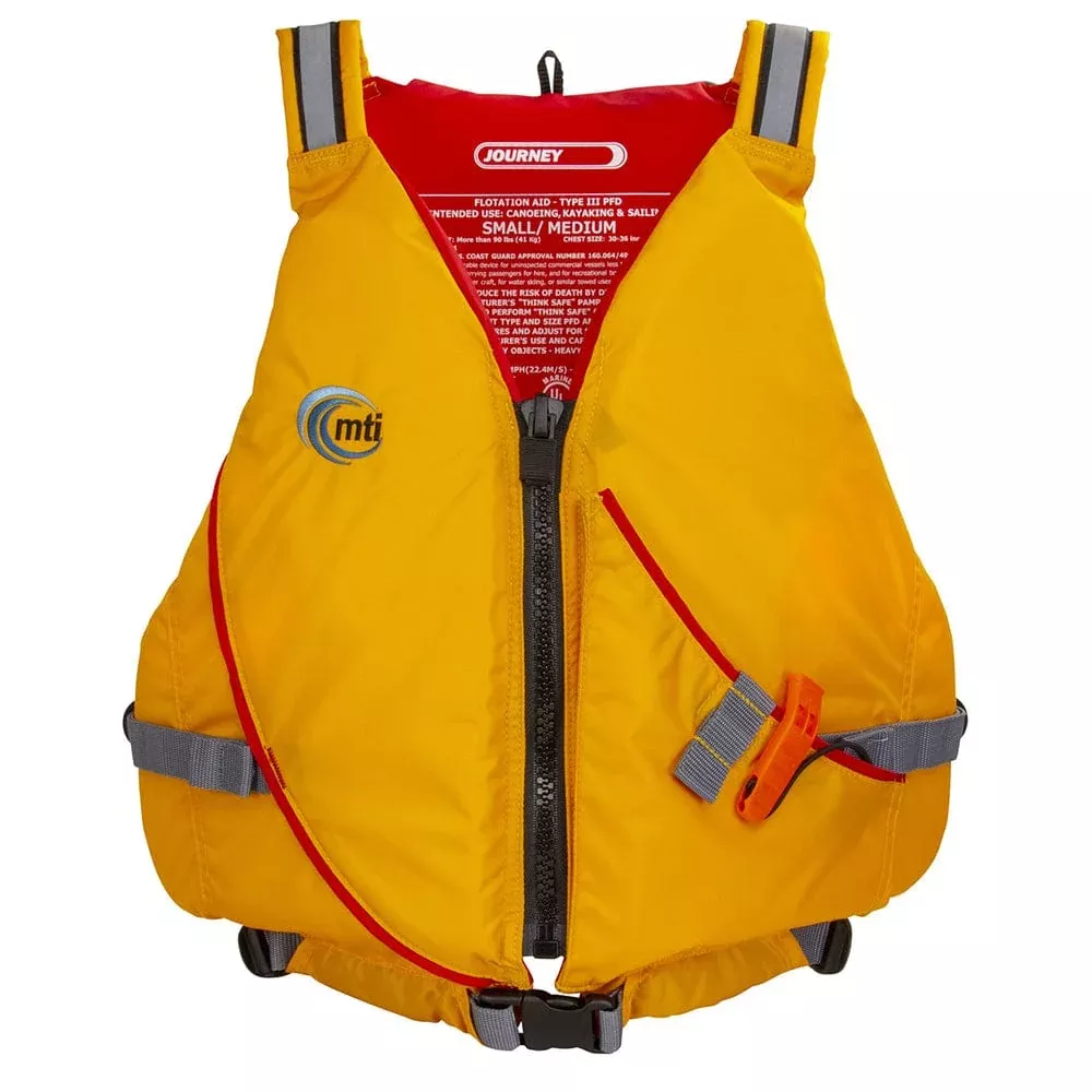 MTI Journey Life Jacket w/Pocket – Mango/Grey – Medium/Large