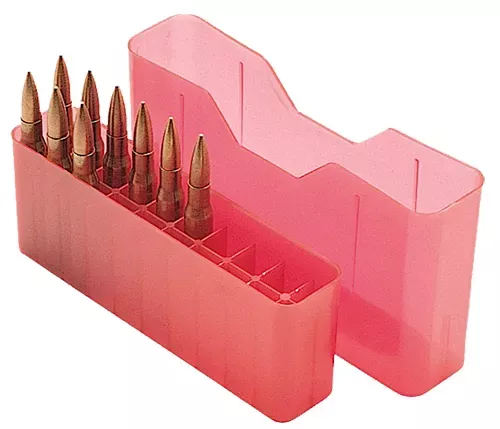 MTM Case-Gard J-20 Slip-Top Boxes .22-250/.243/6PPC Clear Red