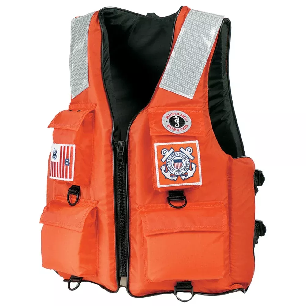 Mustang 4-Pocket Flotation Vest – Orange – Large