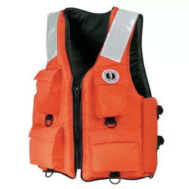Mustang 4-Pocket Orange Flotation Vest, Small