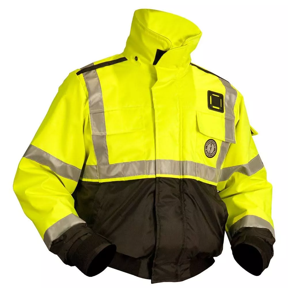 Mustang Classic Flotation Bomber Jacket ANSI - Hi-Vis Fluorescent Yellow/Green - Small - MJ6214T3-239-S-206