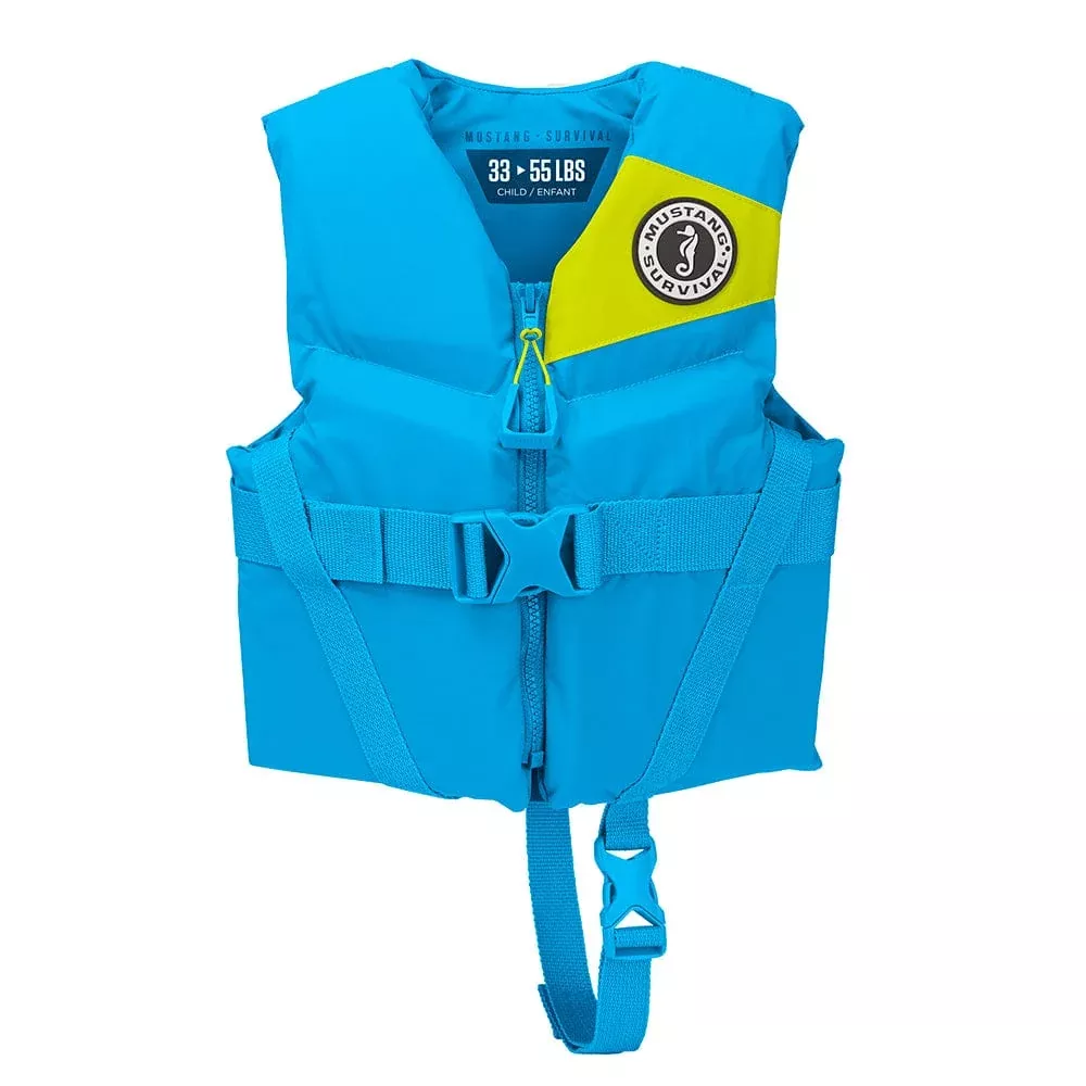 Mustang Rev Child Foam Vest – Azure Blue