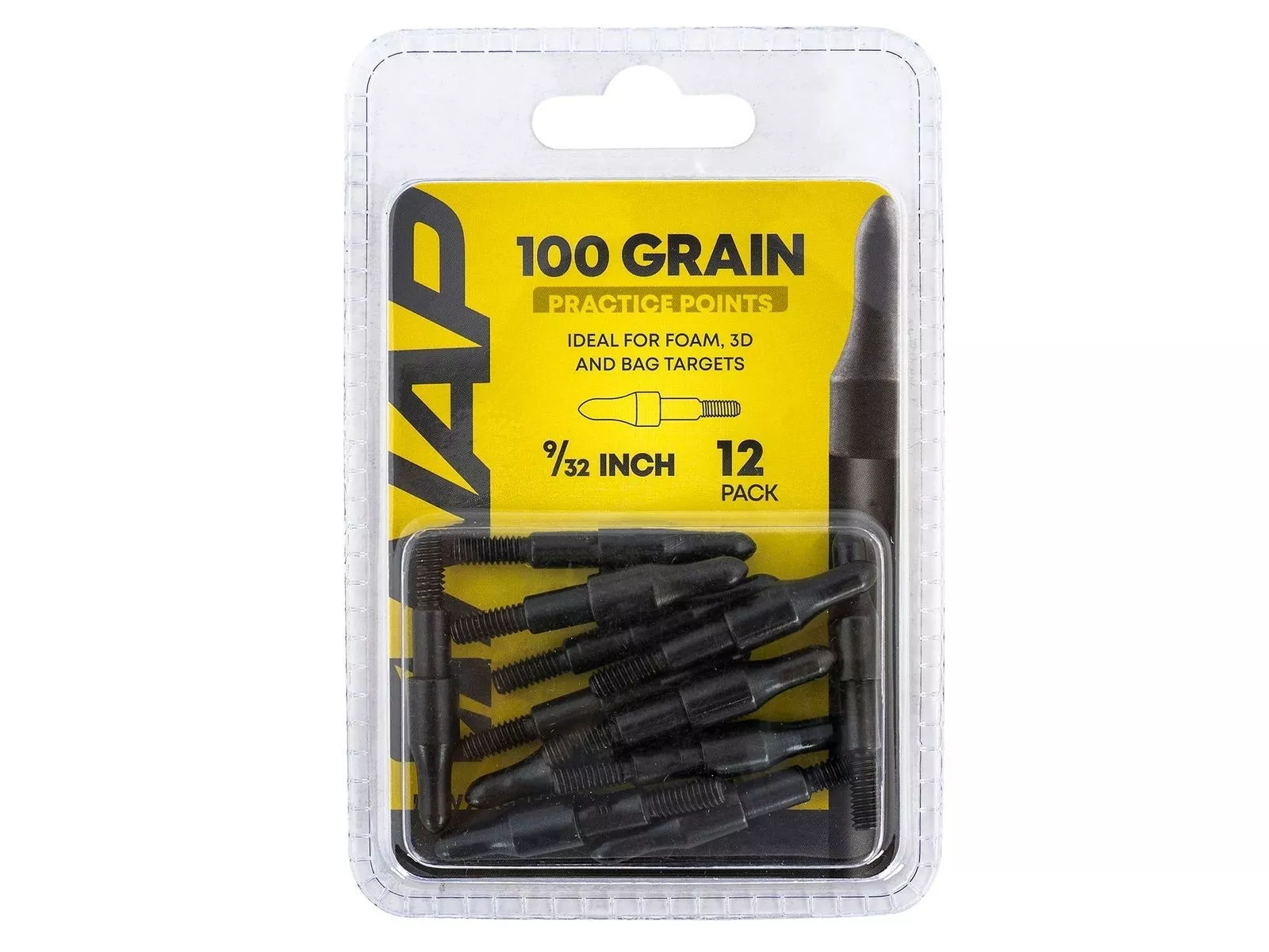 NAP 3D Practice Point 100 Grain 12-Pack, Black