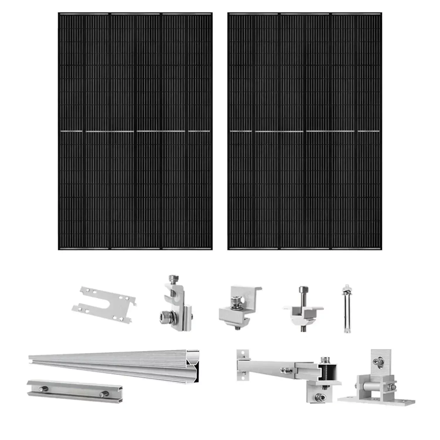 Nature's Generator 410 Watt Monocrystalline Solar Panel (2 Pack) With Solar Panel Mount Rack
