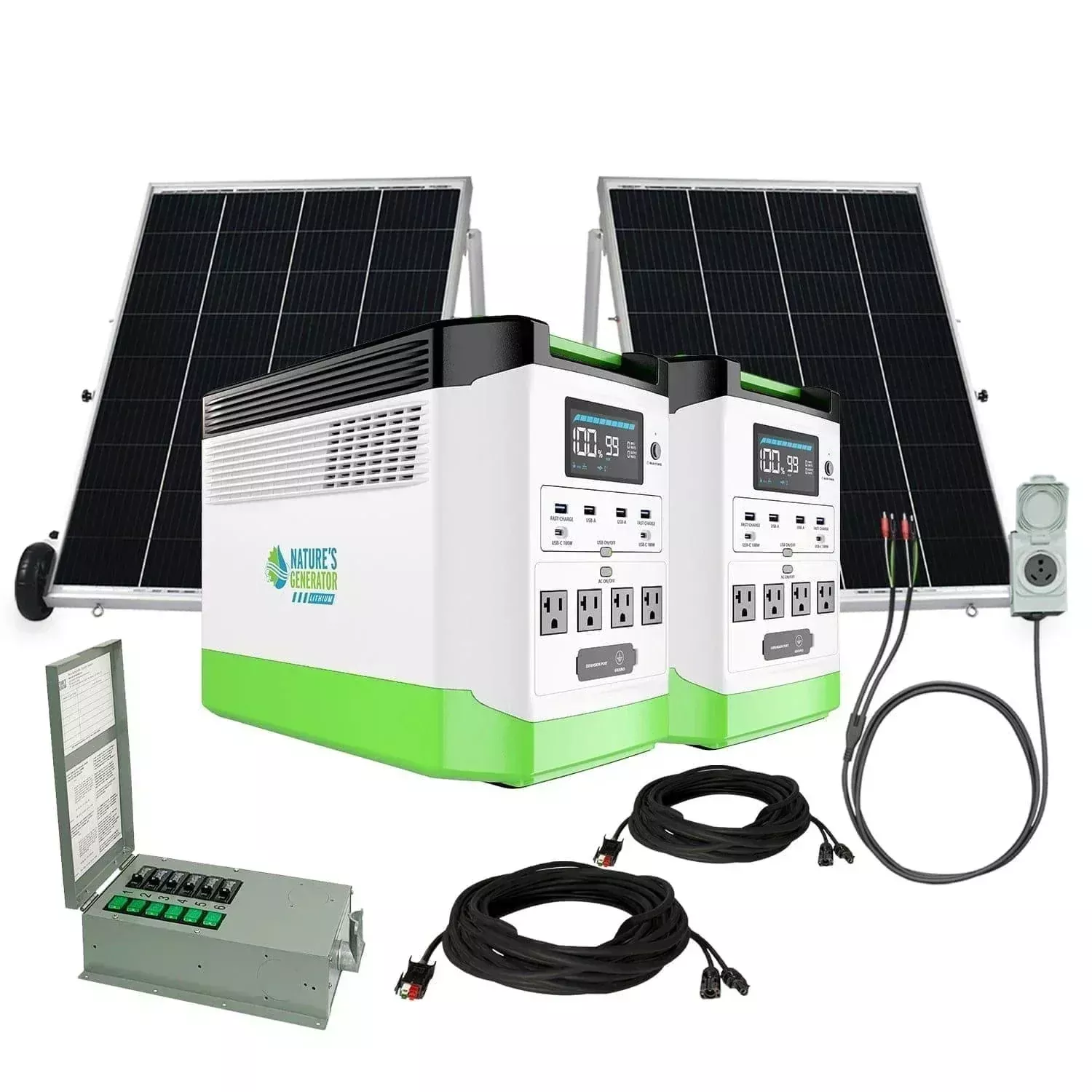 Nature’s Generator Lithium 1800 Solar Generator and Transfer Switch
