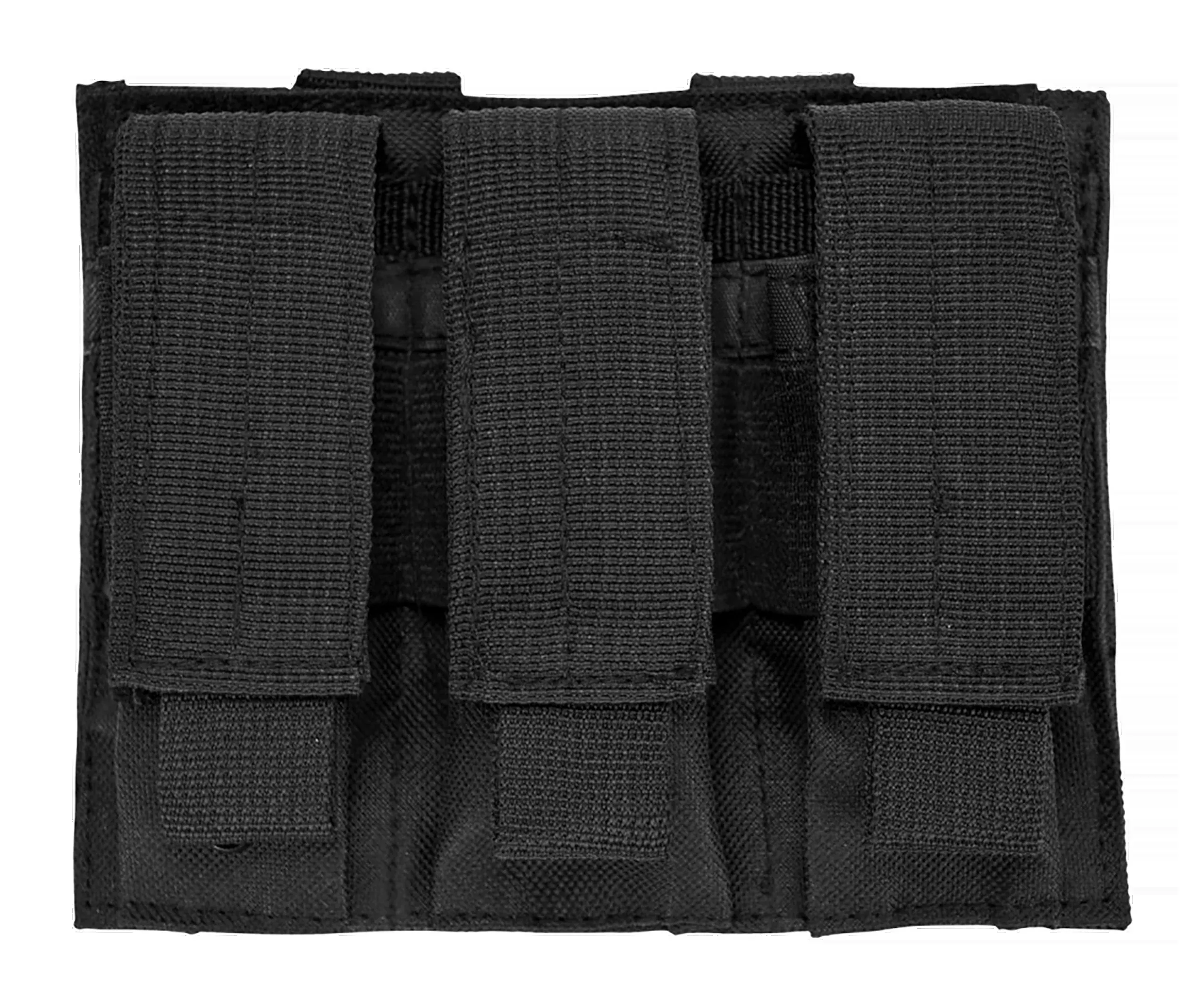 NCStar Triple Pistol Magazine Pouch, MOLLE Compatible, Adjustable Flaps, Black Nylon – CVP3P2932B