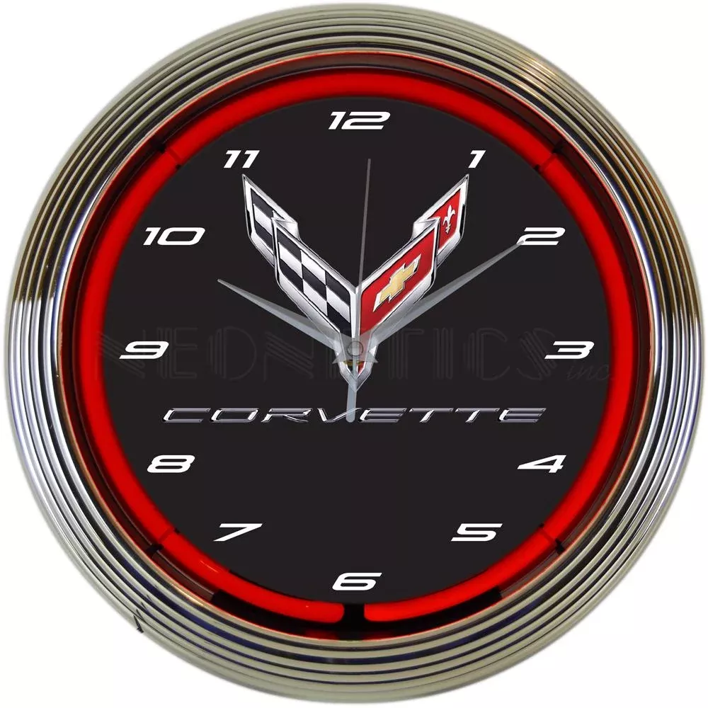 Neonetics Chevrolet Corvette C8 Red Neon Clock (CCC)