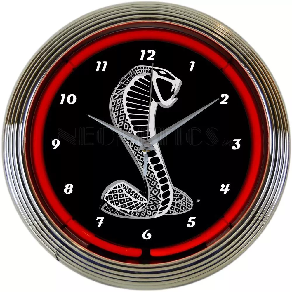 Neonetics Ford Cobra Snake Red Neon Clock 15″ (CCC)
