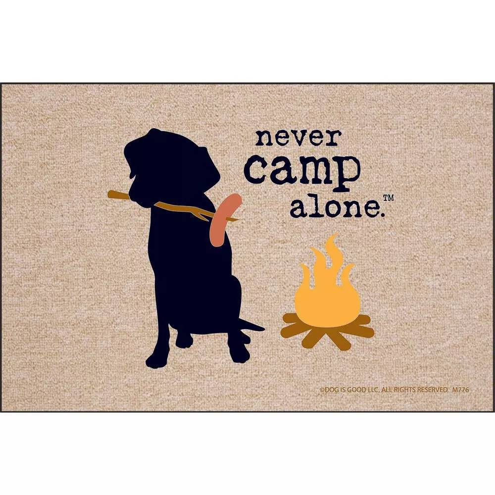 Never Camp Alone Door Mat, 18" x 27"