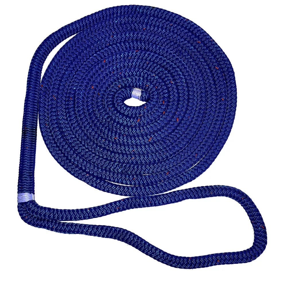 New England Ropes 1/2″ X 25′ Nylon Double Braid Dock Line – Blue w/Tracer