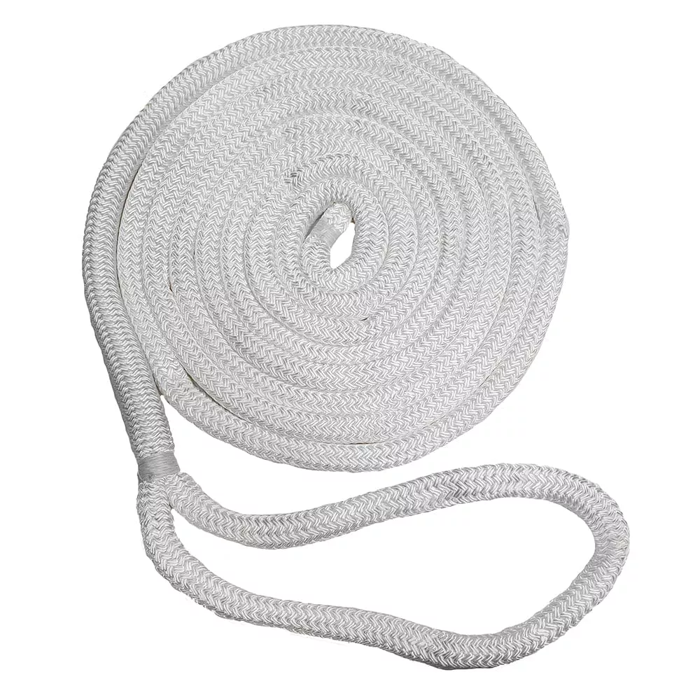 New England Ropes 3/4″ x 25′ Nylon Double Braid Dock Line – White