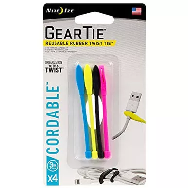 Nite Ize Gear Tie Cordable 3" Assorted