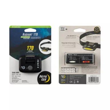 Nite Ize R170RH-01-R7 Radiant 170 Rechargeable Headlamp, Black