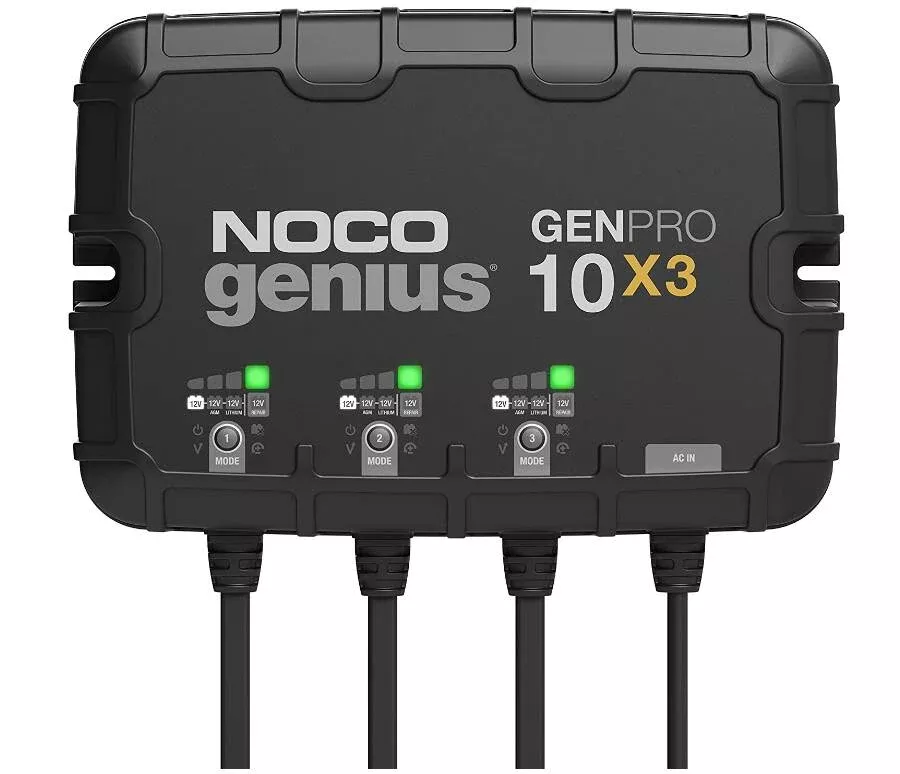 Noco 3-Bank, 30-Amp On-Board Battery Charger, Battery Maintainer, and Battery Desulfator• GENPRO10X3