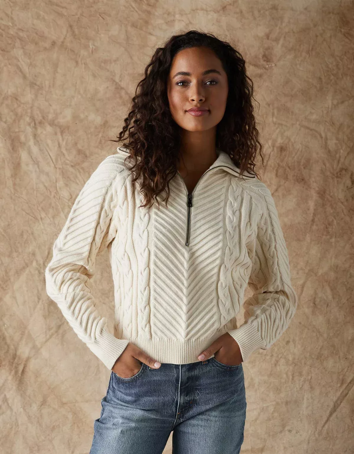 Normal Brand Women’s Lola Quarter Zip Sweater