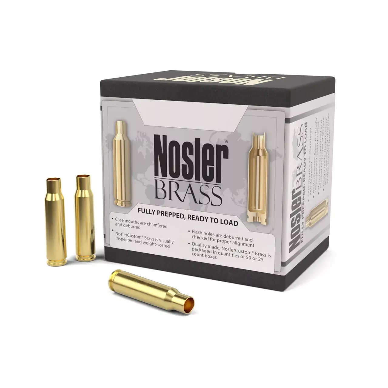Nosler Unprimed Brass Cases .300 AAC Blackout 50/Box