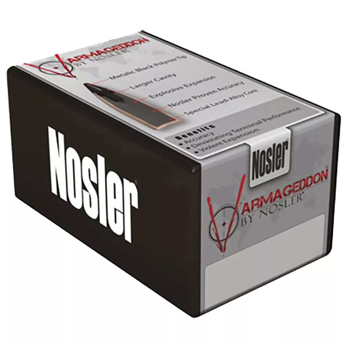 Nosler Varmageddon Rifle Bullets 6mm 70 Gr Flat Base Tipped 100/Box