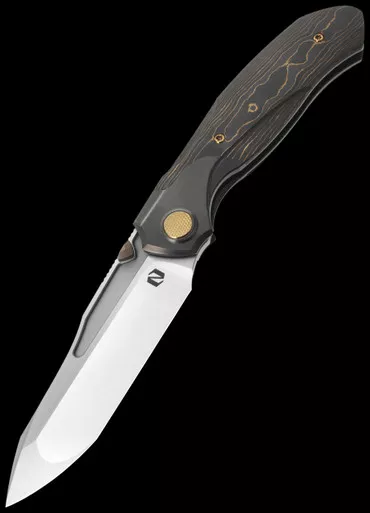 Null Knives Vandal Gold Camo Carbon Folding Knife
