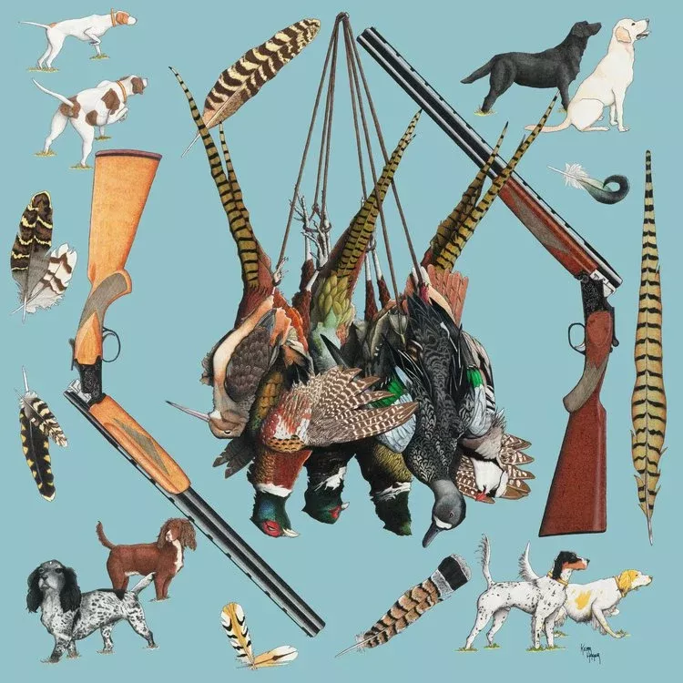 Ode to Bird Hunting Cashmere Shawl